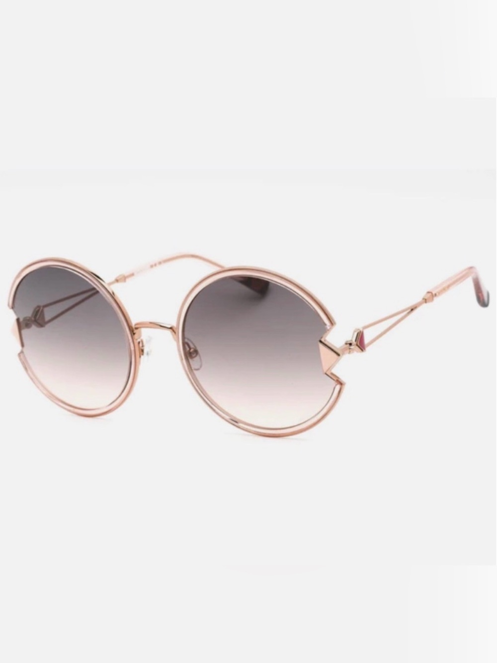 Missoni Rose Gold Round Sunglasses with Pink Grey/Blue Gradient Lenses